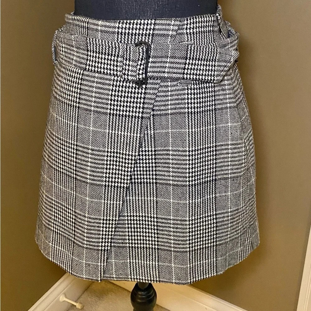 Nordstrom Leith women’s size XS black/gray/white check mini skirt - Picture 1 of 3